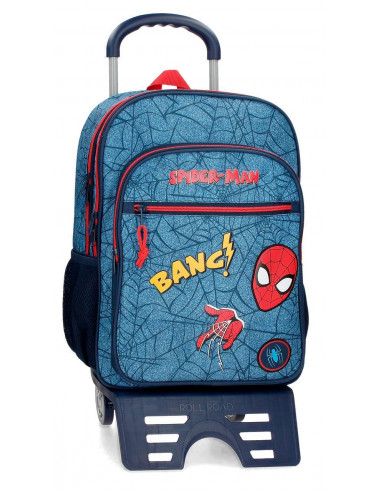 MOCHILA ADAPTABLE 2C. C/CARRO SPIDERMAN DENIM